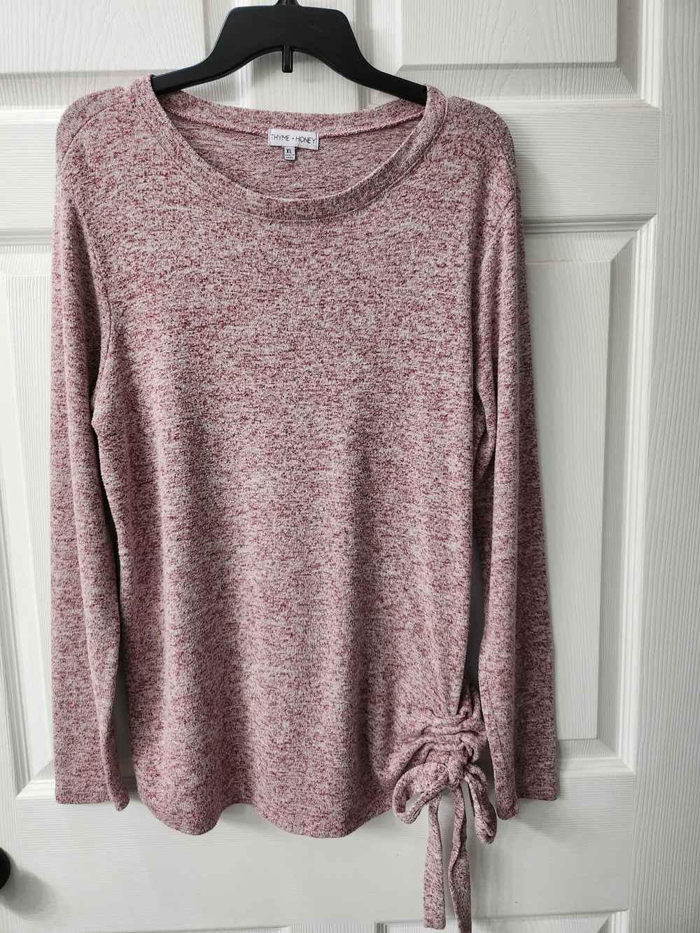 Long-Sleeve Tie-Hem Sweater